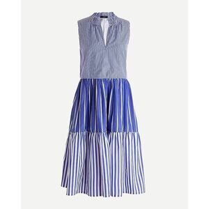 J Crew Women’s Sleeveless Tiered Popover Dress in Mixed Stripe Size Small